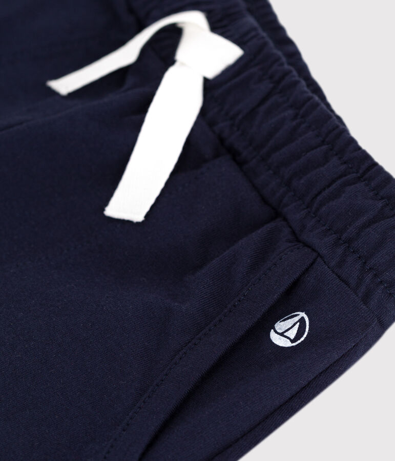 Shorts in cotone tinta unita bambina blu SMOKING