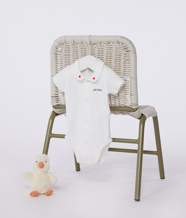 Body nascita a maniche corte e con colletto in cotone