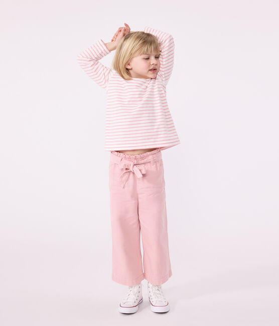 Pantaloni in misto cotone e lyocell bambina. rosa CHARME