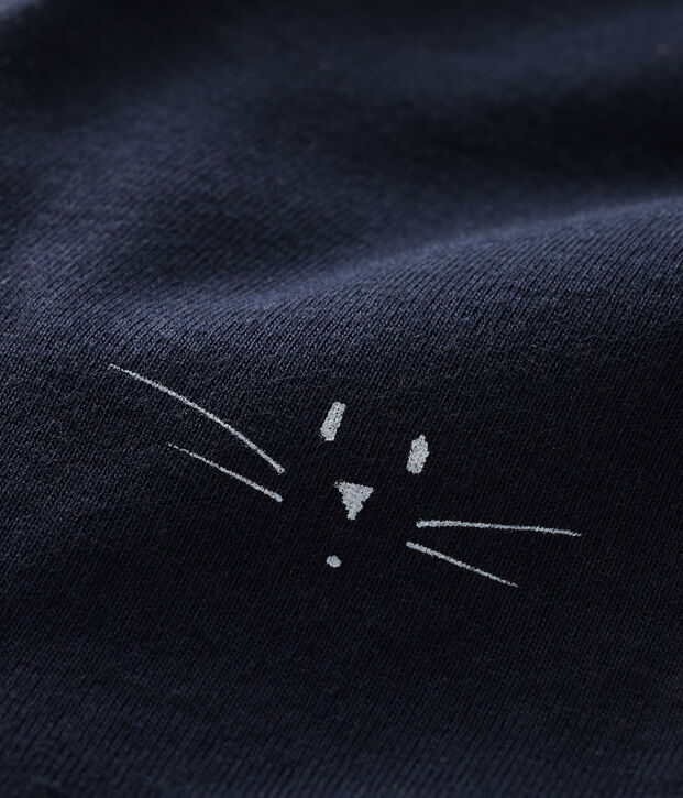 Legging testa di gatto per beb&egrave; a costine blu