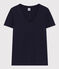 T-shirt LE DROIT scollo a V in cotone Donna blu SMOKING
