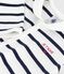 Pigiama senza piedini con scollo a barca in cotone con stampa a righe neonato bianco MARSHMALLOW/blu SMOKING