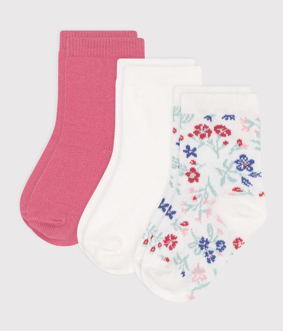 3 paia di calzini in cotone a fiori neonata variante 1