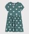 Abito a maniche corte in cotone bio bambina verde BRUT/bianco AVALANCHE