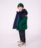 Piumino tinta unita color block bambino verde/blu