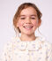 Cardigan in cotone a fiori bambina ecru/multicolore