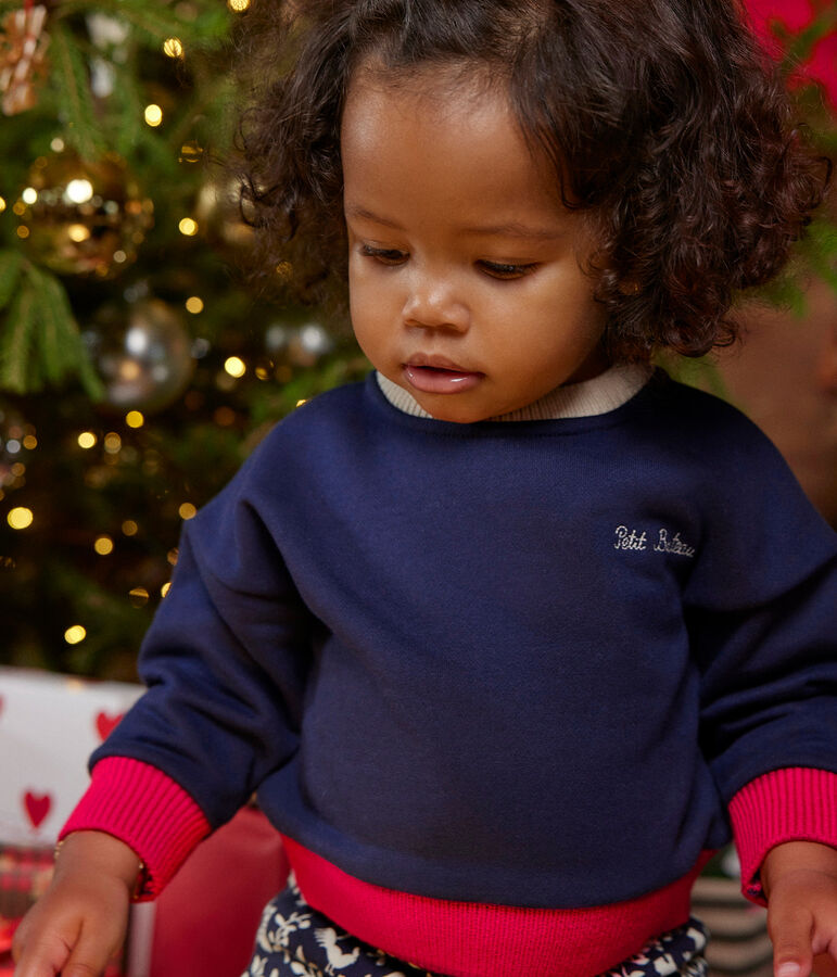Felpa in tessuto felpato per beb&egrave; blu