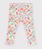 Leggings in cotone con stampa a fiori neonata bianco/multicolore