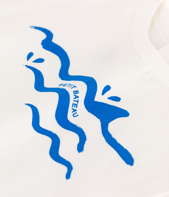 T-shirt a maniche corte in cotone tinta unita neonato blu MARSHMALLOW/ PORCELANA