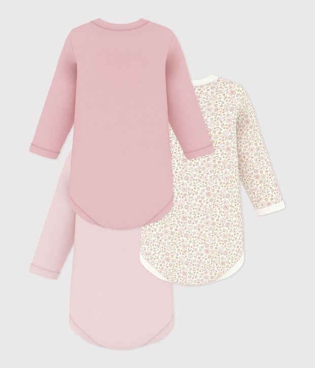 Set di body a maniche lunghe in cotone con stampa a fiori neonata multicolore