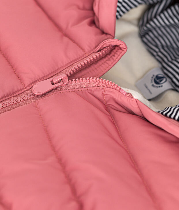 Piumino foderato in pile per beb&egrave; rosa