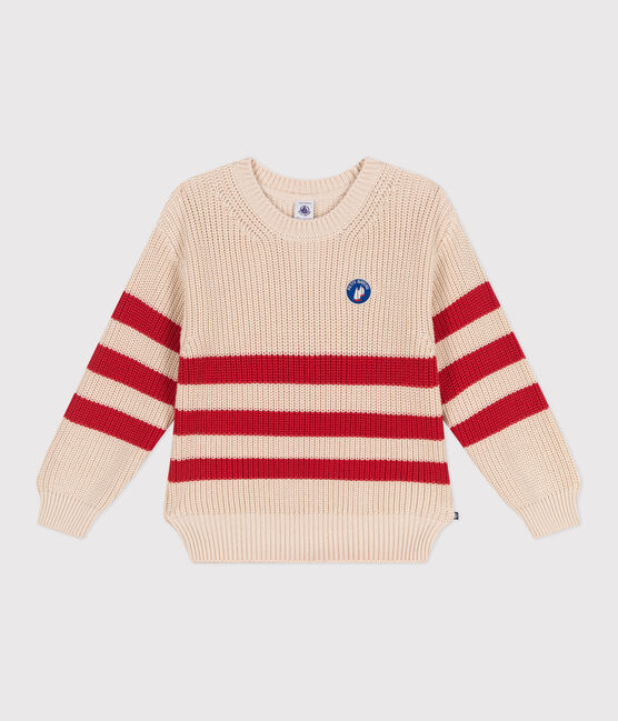 Pullover in cotone a righe bambino rosso AVALANCHE/ AURORA