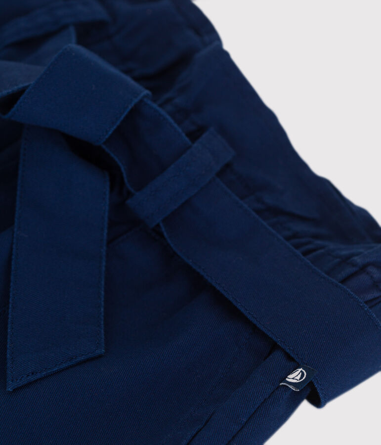 Shorts in cotone tinta unita bambina blu MEDIEVAL