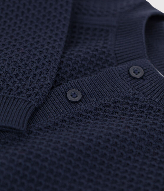 Cardigan in maglia di cotone per neonati blu SMOKING
