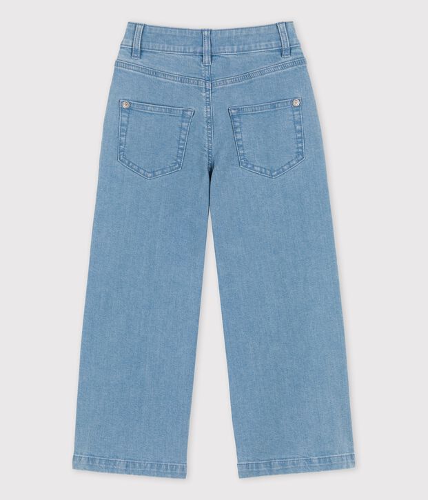 Pantaloni flare in denim chiaro bambina blu