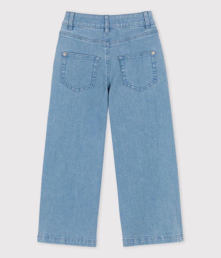 Pantaloni flare in denim chiaro bambina blu