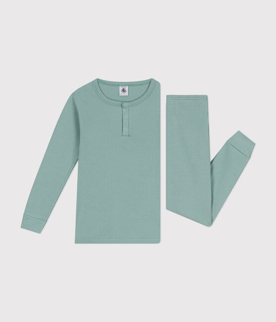 Pigiama in cotone tinta unita bambino verde PAUL