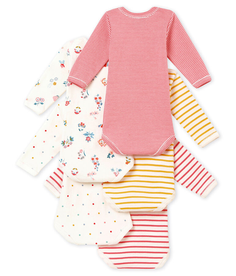 Lotto di 5 bodies a maniche lunghe per beb&eacute; femmina multicolore