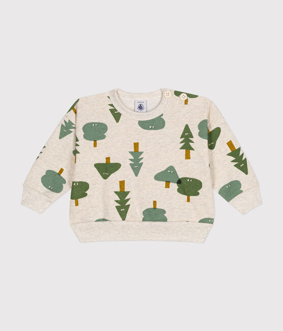Maglia in tessuto felpato neonato beige MONTELIMAR/bianco MULTICO