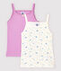 Confezione da 2 canottiere con spalline bambina cotone e lino
