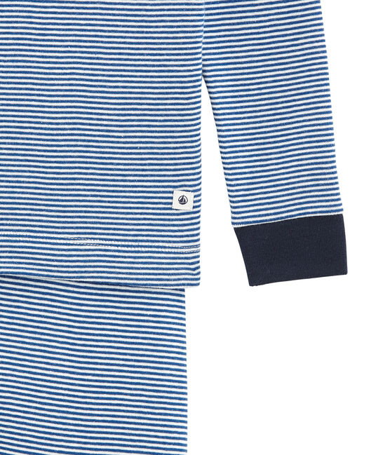 Pigiama per bambino blu LIMOGES/bianco MARSHMALLOW