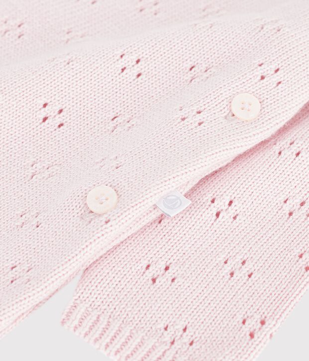Tutina in maglia di misto lana e cotone tinta unita con colletto neonata BARELY