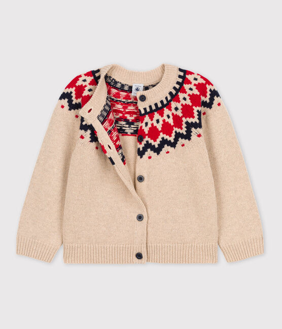 Cardigan bambina in lana e cotone TRENCH/ MULTICO