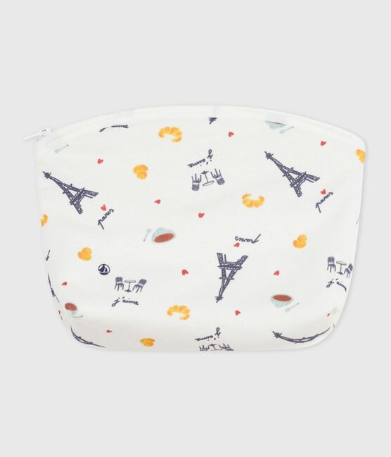 Pochette in cotone con stampa Parigi neonato bianco MARSHMALLOW/bianco MULTICO