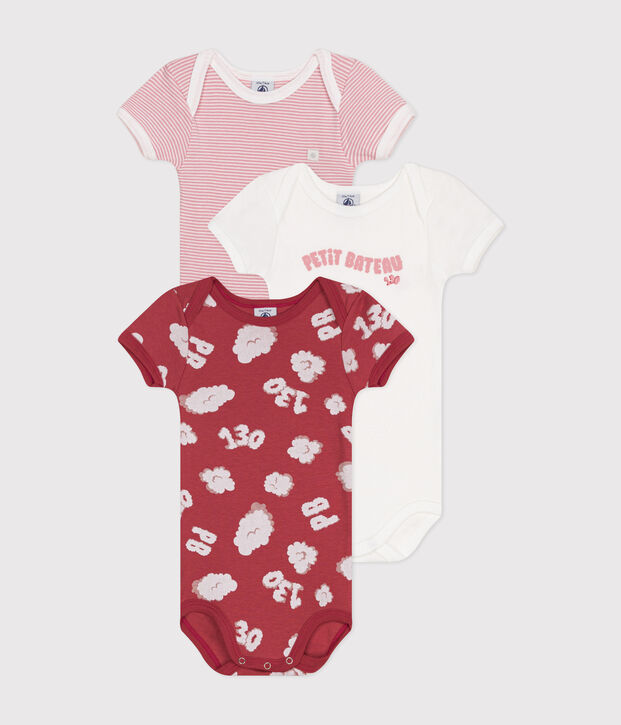 Confezione da 3 body beb&egrave; a maniche corte in cotone multicolore