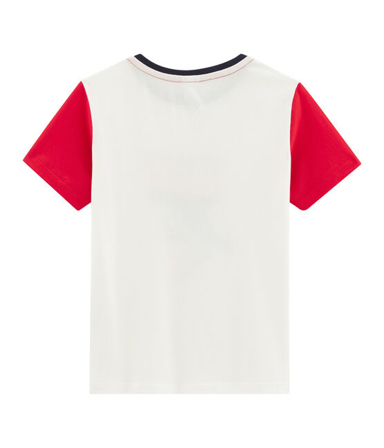 T-shirt bambino bianco MARSHMALLOW/rosso PEPS