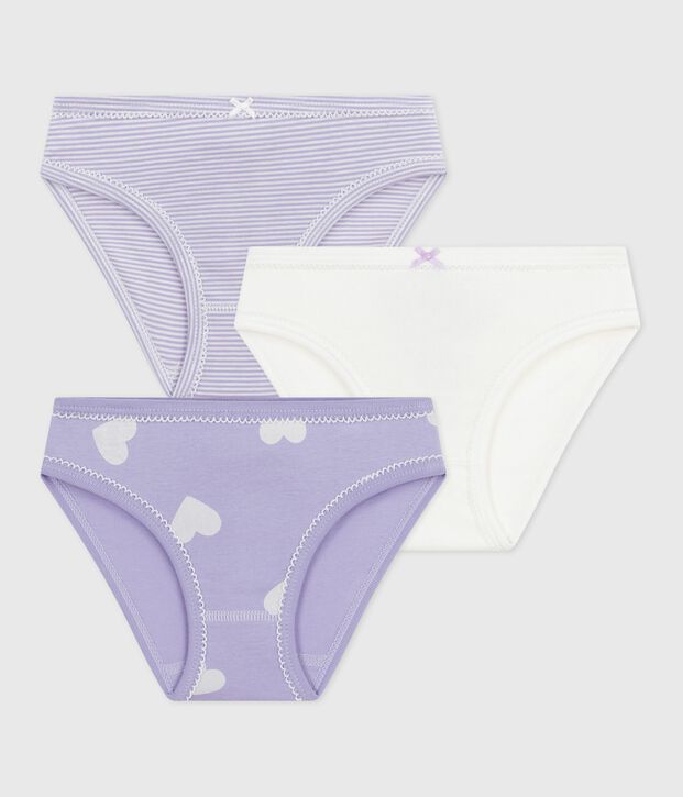 Set di slip in cotone con cuori stampati bambina multicolore