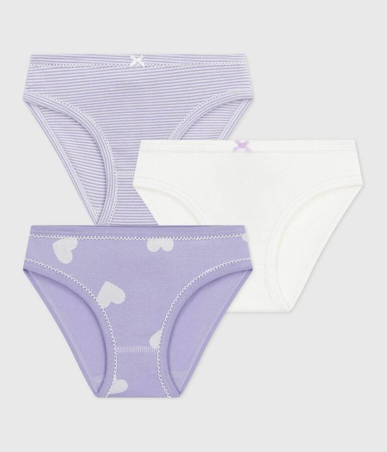 Set di slip in cotone con cuori stampati bambina multicolore