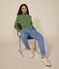 T-shirt donna L'Iconique in cotone con collo a lupetto verde PALMERAIE