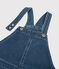 Abito salopette bambina in denim biologico blu DENIM BLEU DELAVE