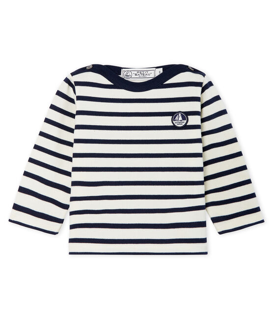 Marinière iconica bebè unisex beige COQUILLE/blu SMOKING