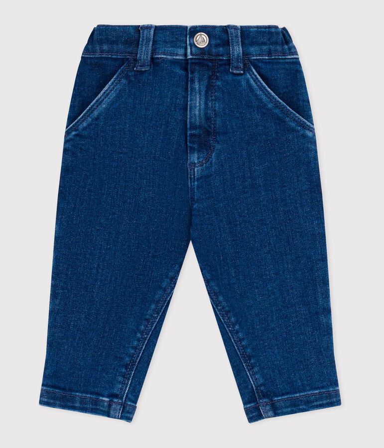 Pantaloni in denim neonato blu