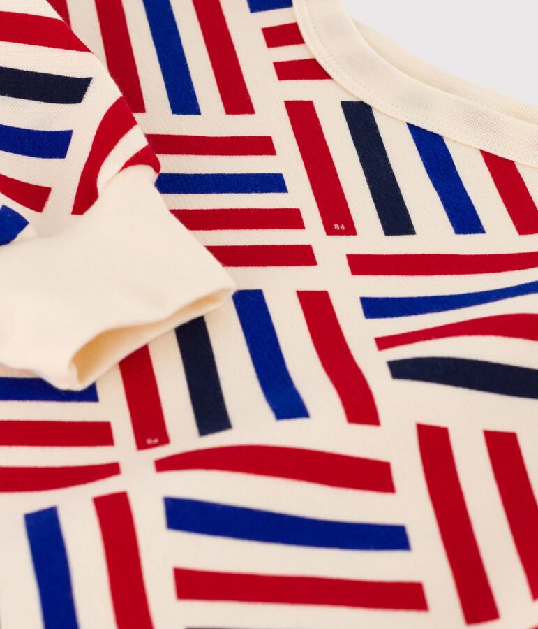 Felpa in molleton stampato bambina / bambino ecru/multicolore