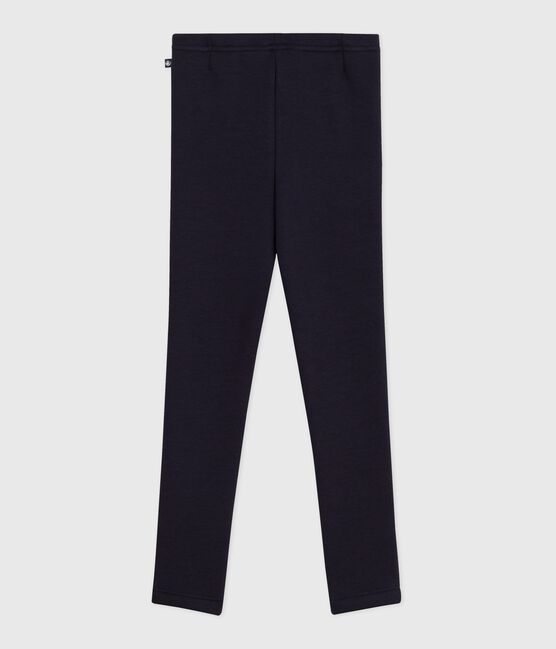Pantaloni stile leggings in tessuto felpato bambina blu SMOKING