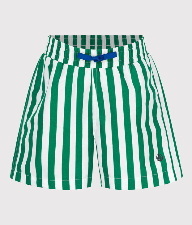 Shorts da mare a righe bambino verde/verde