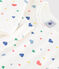 Pigiama in ciniglia con stampa a cuori bambina bianco MARSHMALLOW/bianco MULTICO