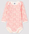 Body manica lunga bebè femmina bianco MARSHMALLOW/rosa GRETEL