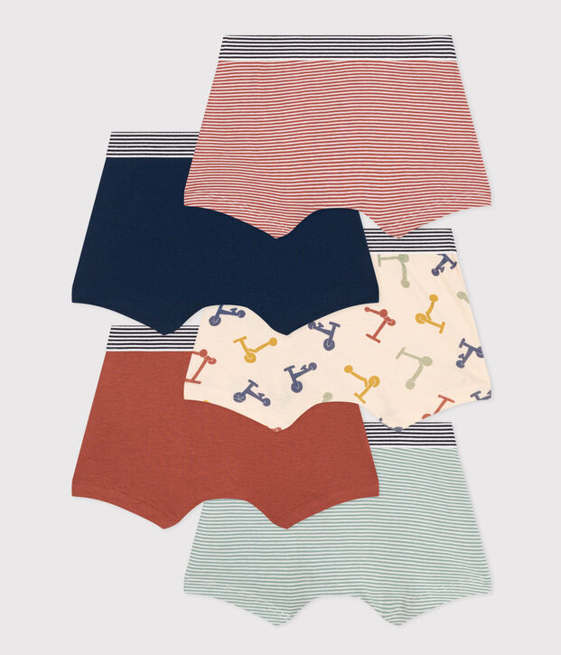 Confezione da 5 boxer con monopattino in cotone bambino multicolore