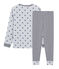 Pigiama bambino a costine grigio POUSSIERE/bianco MULTICO
