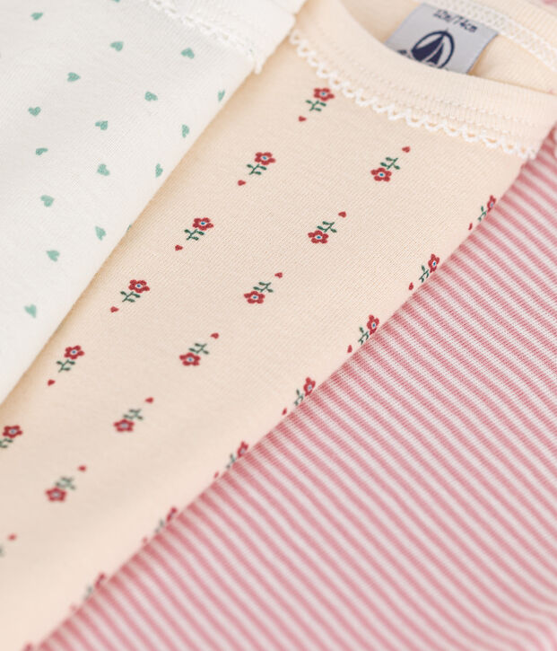 Confezione da 3 body a maniche corte in cotone per neonati multicolore