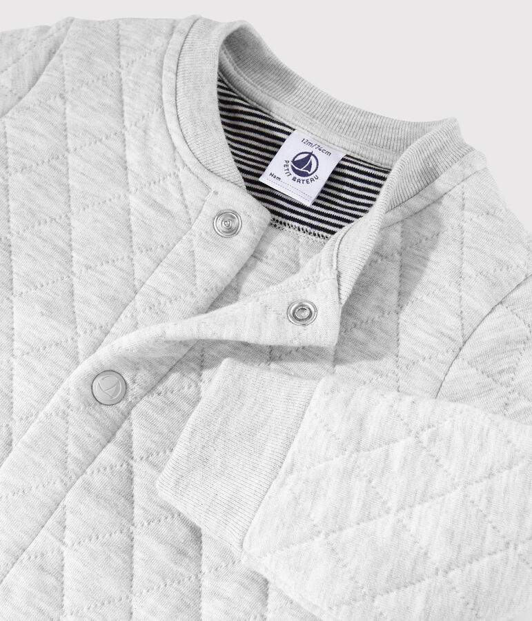 Cardigan beb&egrave; maschio in tubique grigio