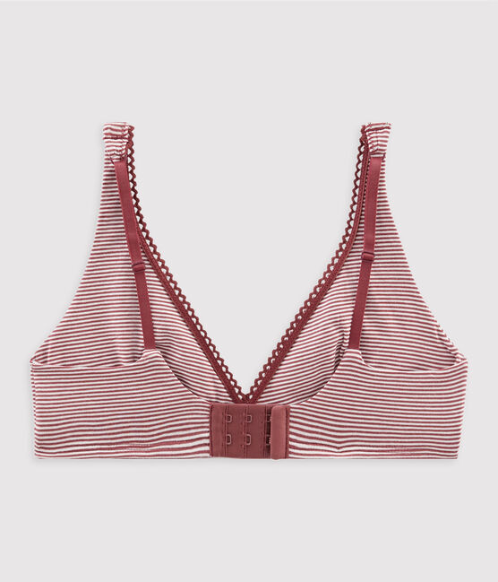 Reggiseno a triangolo donna rosso CARMIN/bianco MARSHMALLOW