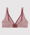 Reggiseno a triangolo donna rosso CARMIN/bianco MARSHMALLOW