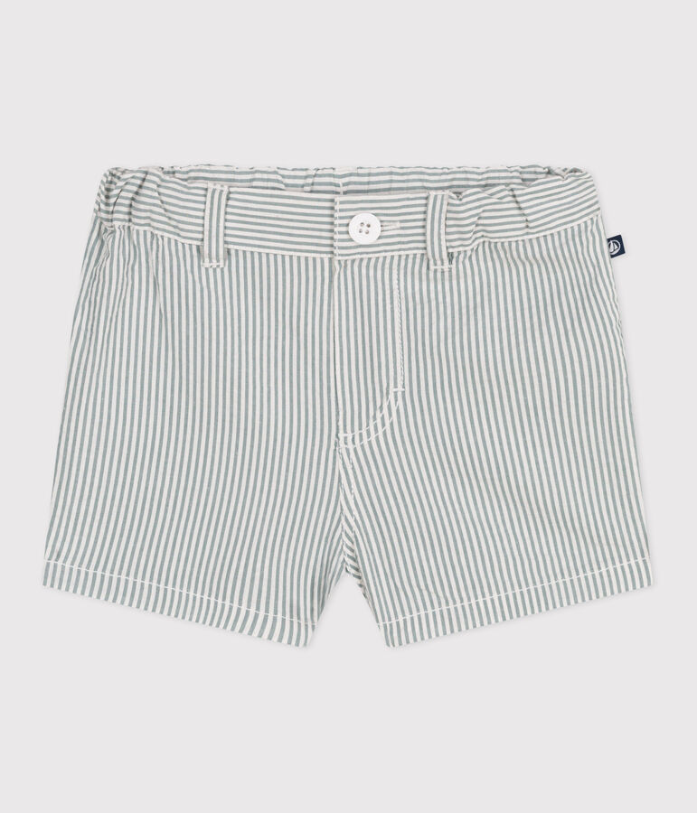 Shorts in seersucker a righe neonato bianco MARSHMALLOW/blu BRUT