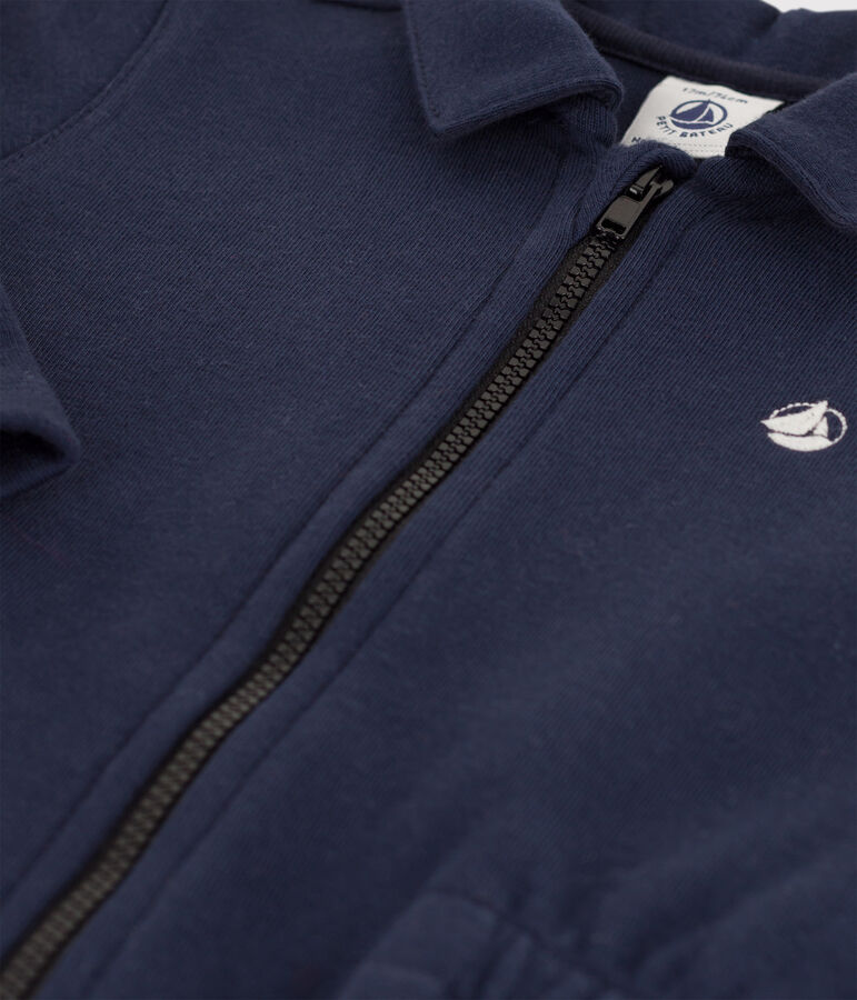 Tutina lunga in jersey spesso per neonati blu