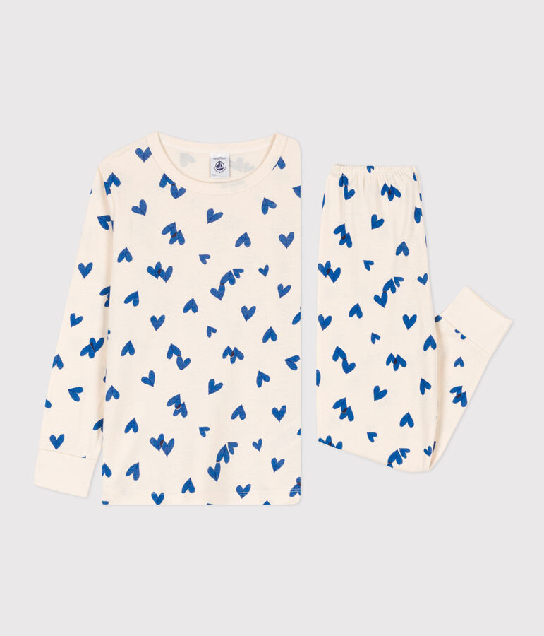 Pigiama bambino unisex in cotone ecru/multicolore